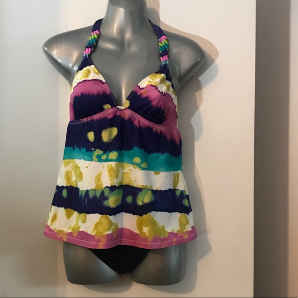 Tankini Top only ABS by Allen Schwartz Swimwear Multicoloured Size 6 - Picture 7 of 12
